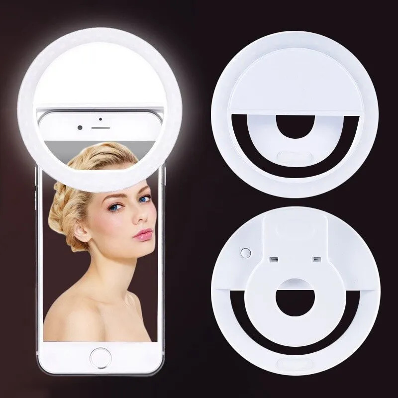 Photography Lighting Background - USB Rechargeable LED Selfie Ring Light