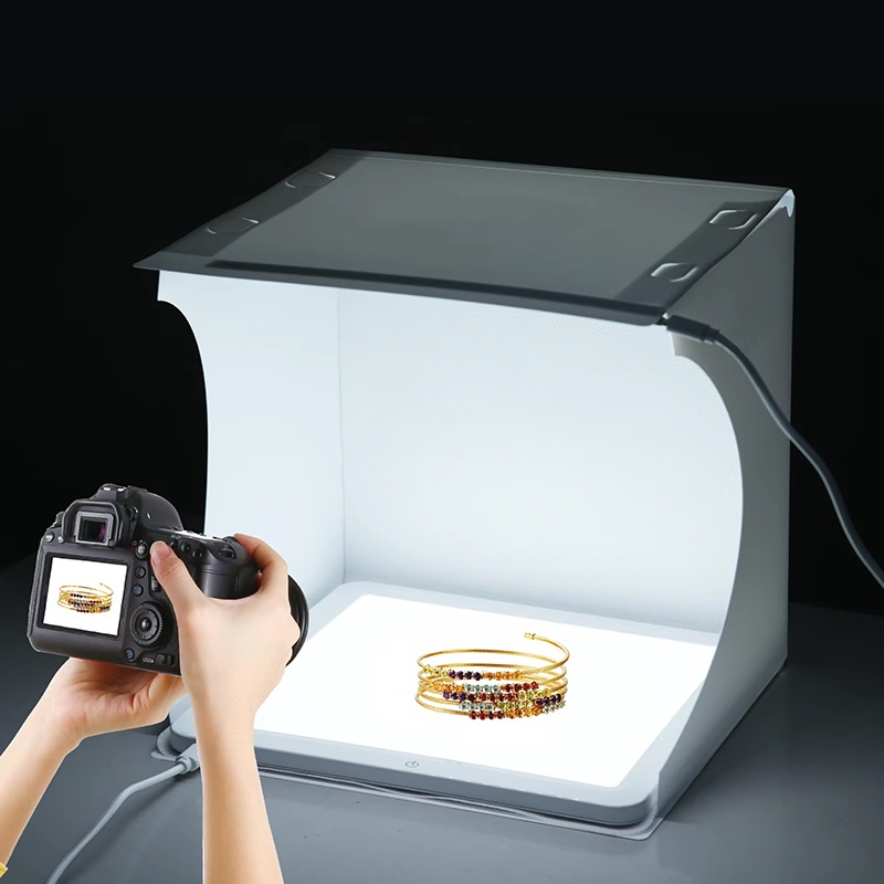 Photography Lighting Background - 20cm Portable Photobox Photography Folding LED