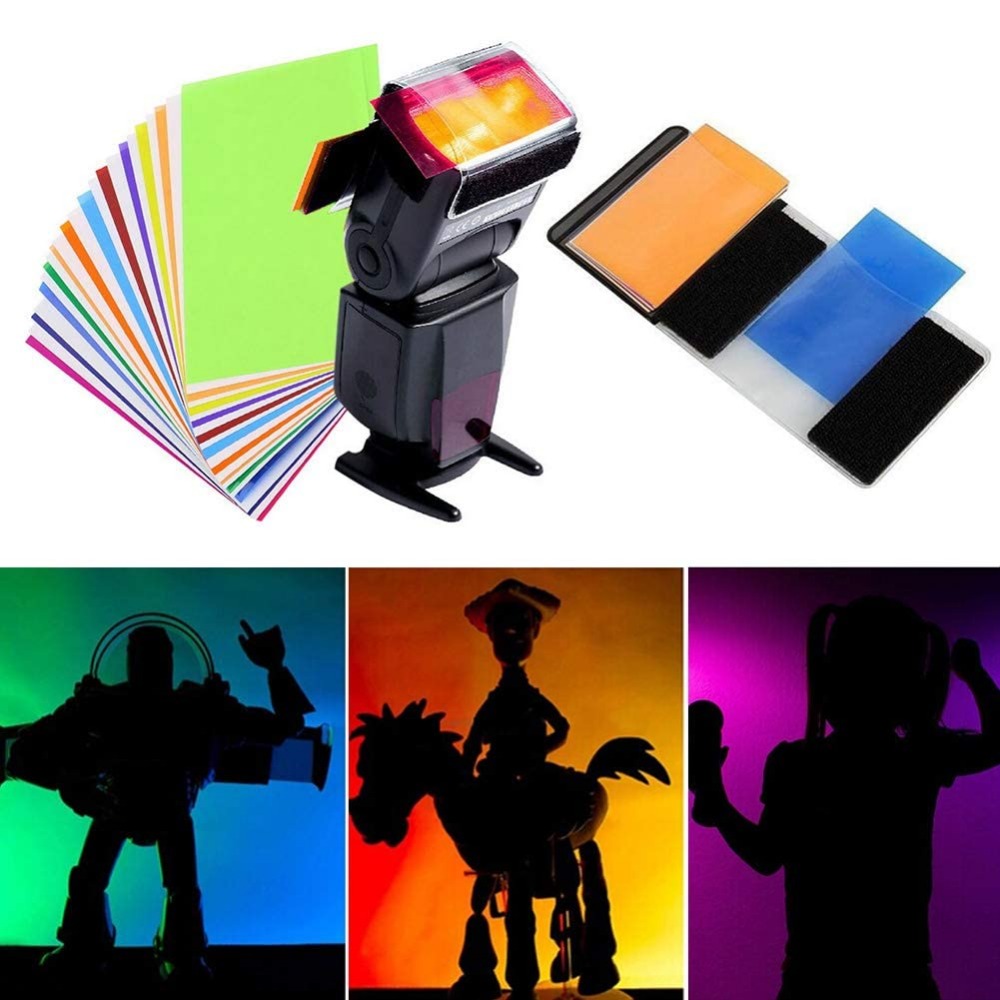 Photography Lighting For Portraits - 12 Colors Camera Flash Gels Lighting
