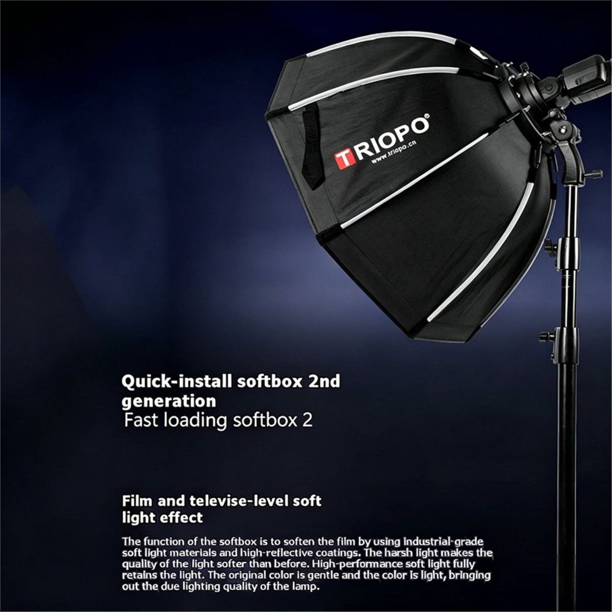 Photography Lighting Grid - L70A KS2-90cm Foldable Octagon Softbox Photography