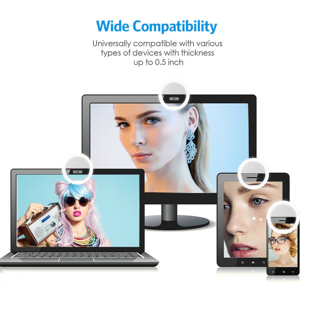 USB Rechargeable LED Selfie Ri - Photography Lighting Background 评论和价格