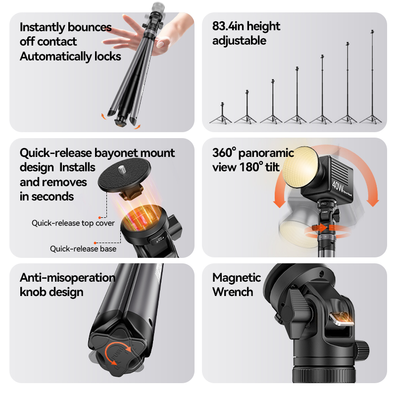 COMAN MT68 One Click Pop up Qu - Photography Video Lighting Kit With Adjustable Tripod Stand 评论和价格