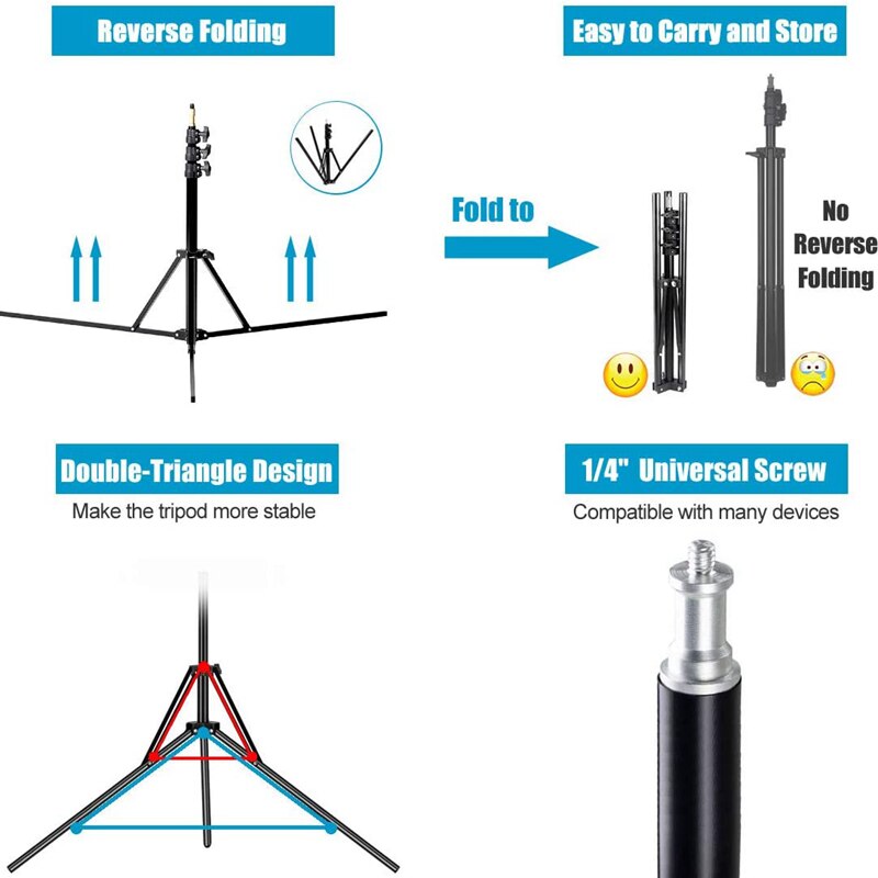NAGNAHZ 78'' Photographic Ligh - Photography Video Lighting Kit With Adjustable Tripod Stand 评论和价格