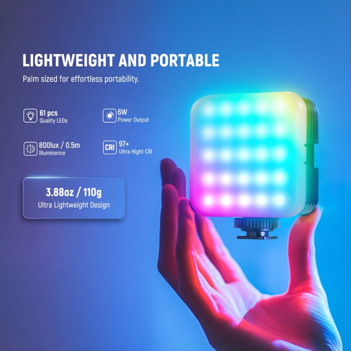 Top Magnetic RGB Video Light w - Photography Lighting App 评论和价格