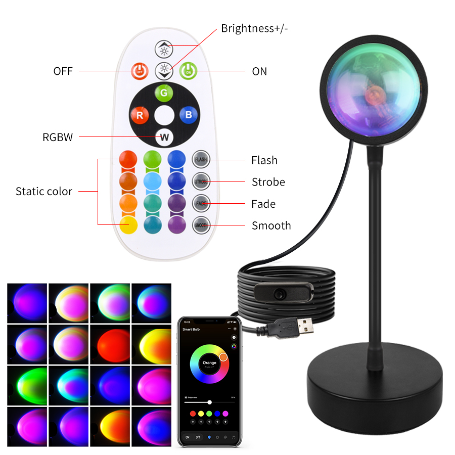 Smart Sunset Lamp Tuya LED Nig - Photography Lighting App 评论和价格