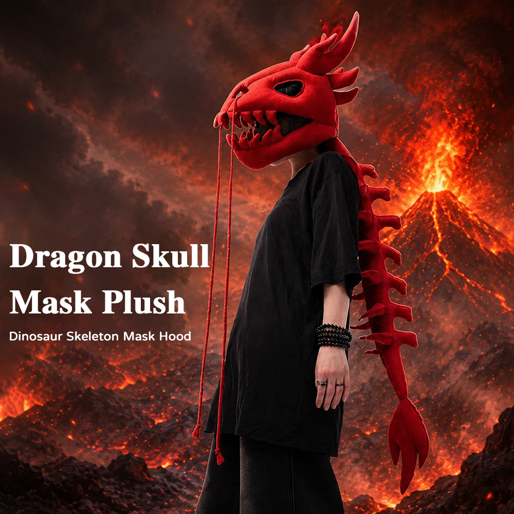 Dragon Skull Spine Plush Hood  - Photography Lighting 评论和价格