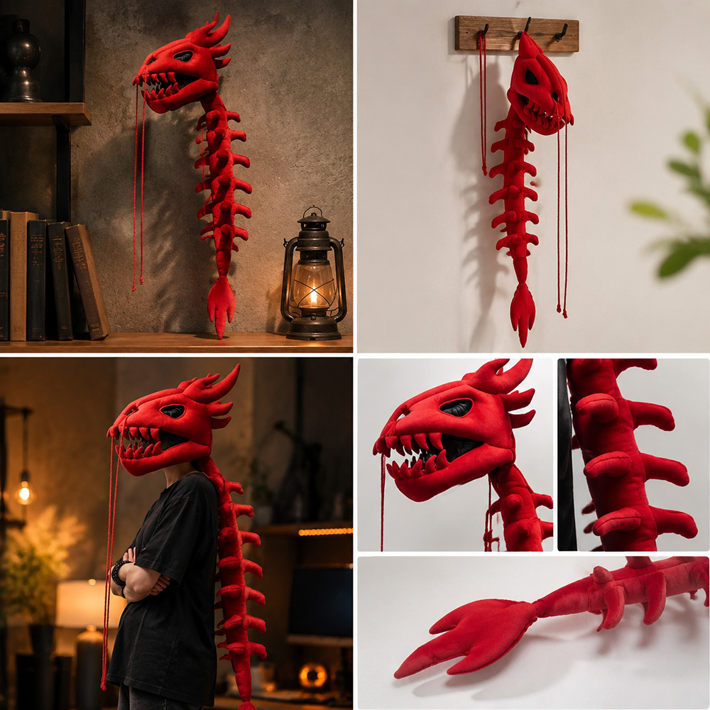 Dragon Skull Spine Plush Hood  - Photography Lighting 评论和价格