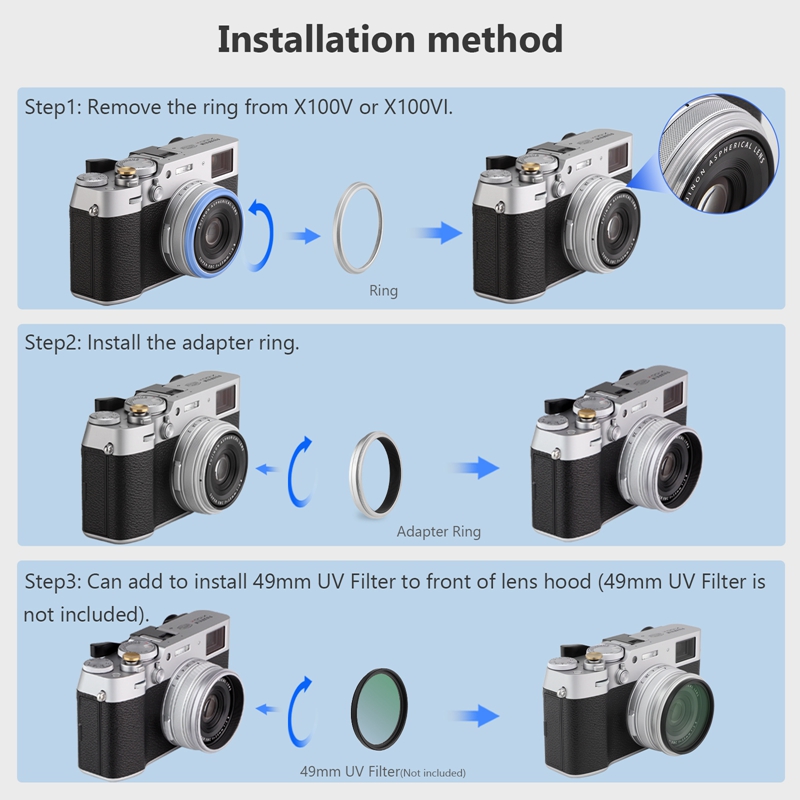 Haoge Lens Filter Adapter Ring - Fujifilm Camera X100Vi 评论和价格