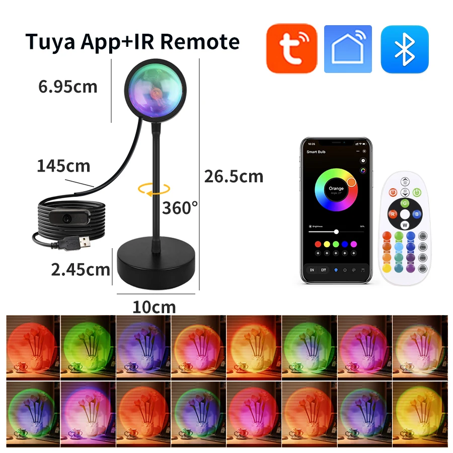 Smart Sunset Lamp Tuya USB Sun - Photography Lighting App 评论和价格