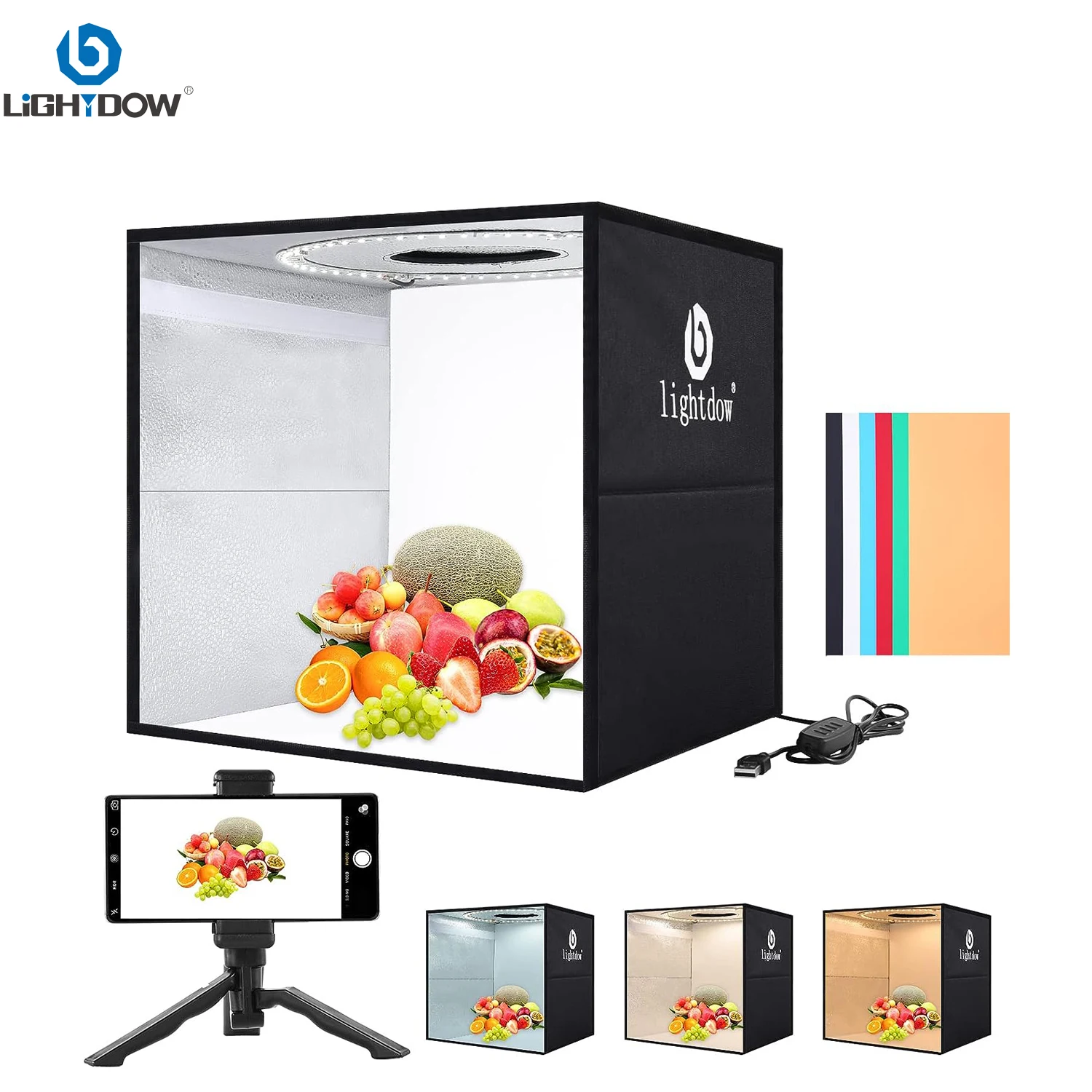 Lightdow Dimmable Photo Box LE - Photography Lighting Background 评论和价格