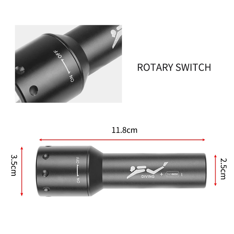 New T6 LED Diving Torch Long-R - Photography Lighting 评论和价格