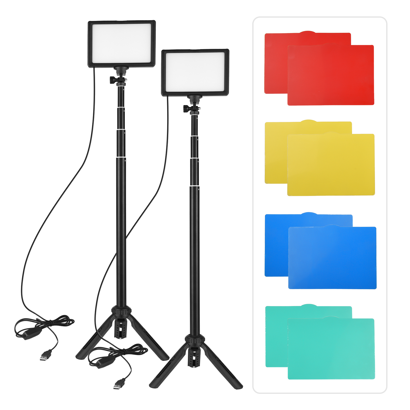 Andoer 2pcs LED Video Light Ki - Photography Video Lighting Kit With Adjustable Tripod Stand 评论和价格