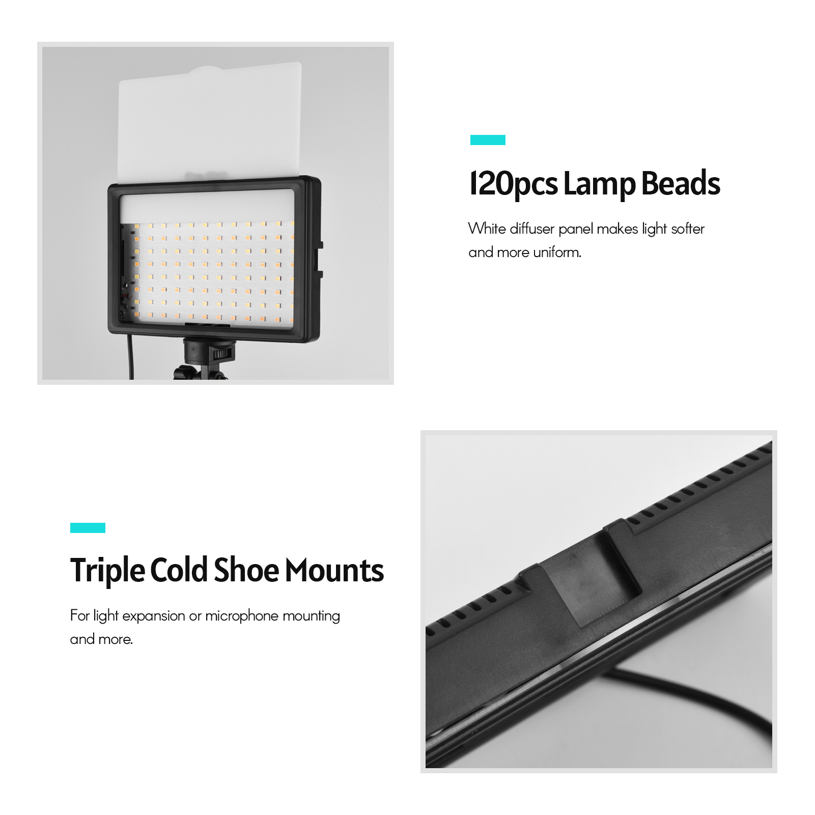 Andoer 2pcs LED Video Light Ki - Photography Video Lighting Kit With Adjustable Tripod Stand 评论和价格