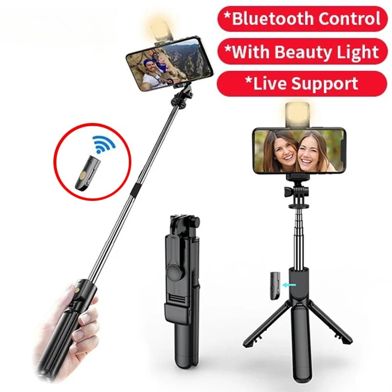 Wireless Bluetooth Selfie Stic - Photography Video Lighting Kit With Adjustable Tripod Stand 评论和价格