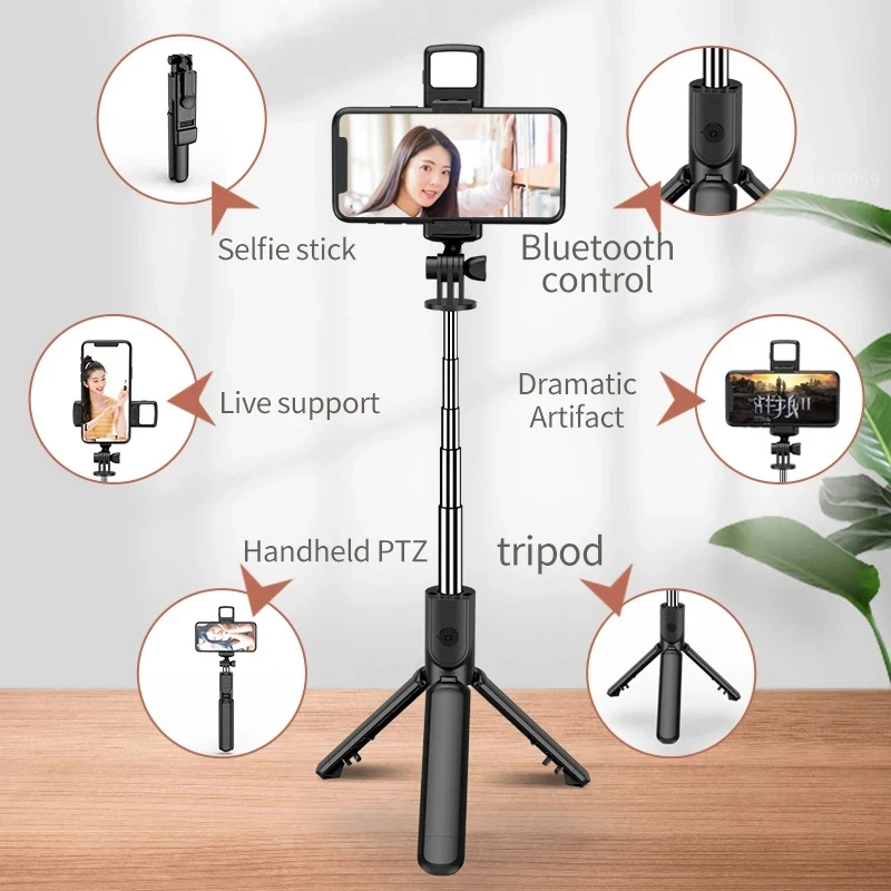 Wireless Bluetooth Selfie Stic - Photography Video Lighting Kit With Adjustable Tripod Stand 评论和价格